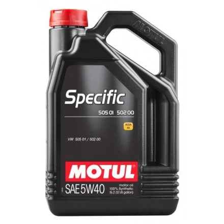 Olej silnikowy MOTUL SPECIFIC, SAE 5W40 (5L) 505.01, 502.00